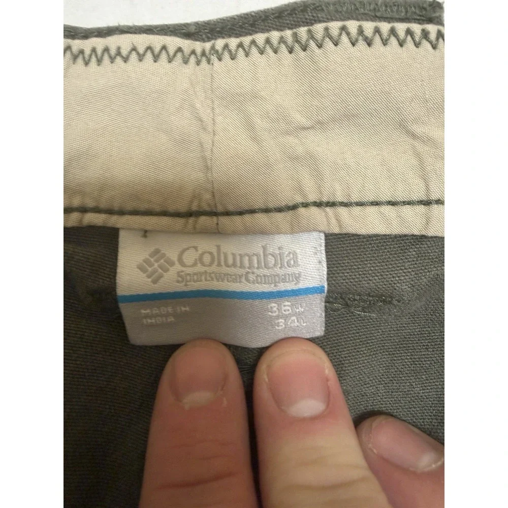 Columbia‎ olive green chino style pants, zip fly, men's 36x34